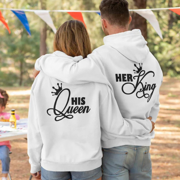 King Queen Hoodies King Queen Gift Idea Couple Matching Hoodie