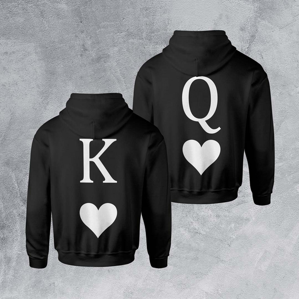 Couples Matching Black Hoodie K/Q (Set of 2)