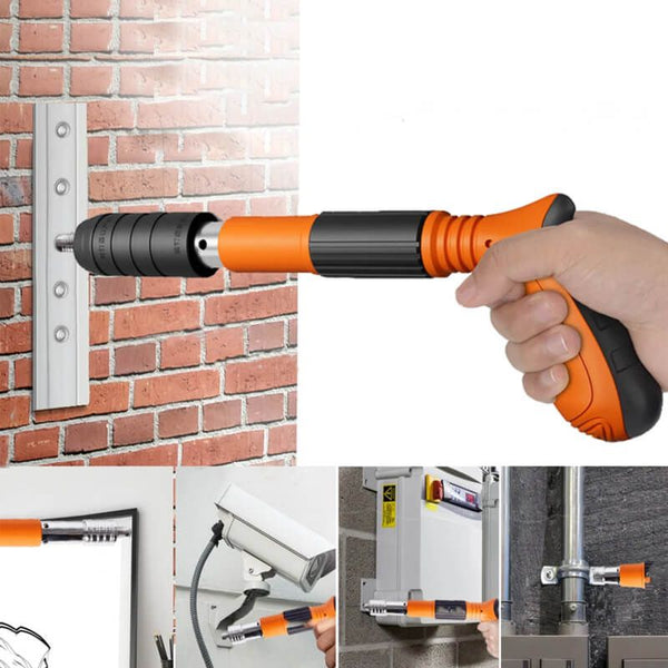 Concrete Nail Machine Kit with Free Nails,5 Speed Adjustable Manual Steel Nailer - Built in Air Nailer for Red Brick Walls,Concrete Walls